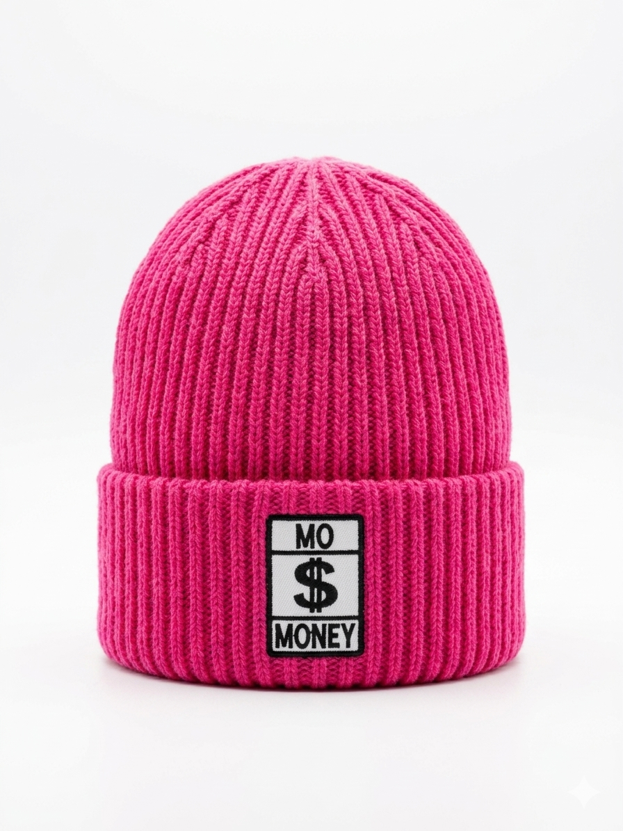 Hot pink core logo beanie